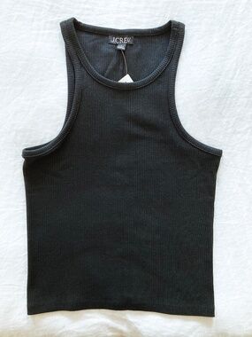 NWT J. Crew Black New Favorite Tank Top in Vintage Rib - S